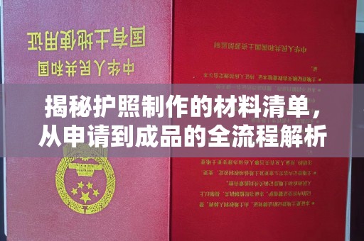 镇康揭秘护照制作的材料清单，从申请到成品的全流程解析